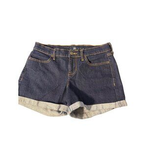 Old Navy WOW Denim Jean Shorts Cuffed Dark Blue Size 6 Inseam 4"